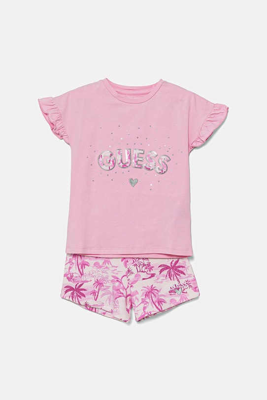 Guess komplet dziecięcy wzorzyste różowy K5GG05.K6YW4.PPYA