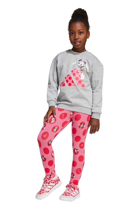 adidas set de trening pentru copii tricotaj roz JF3645