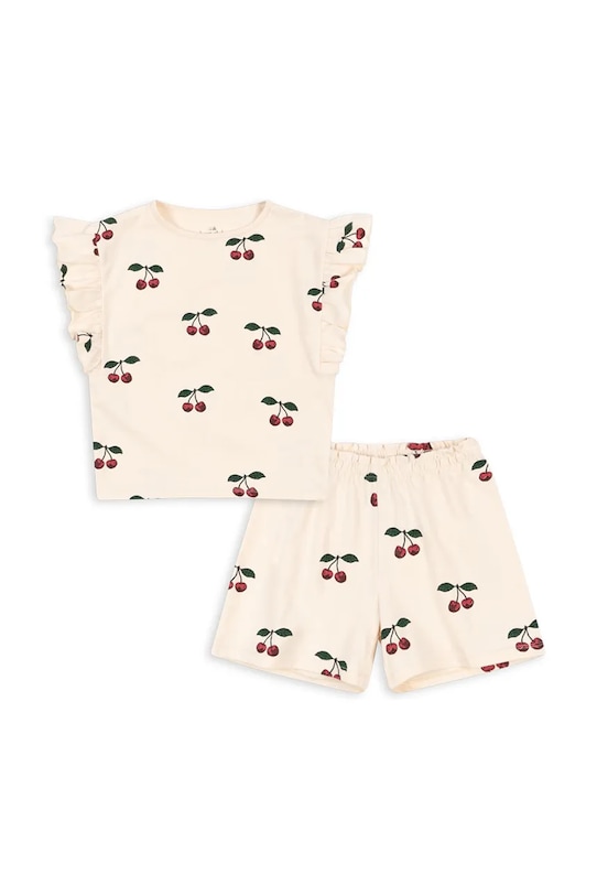 Detská bavlnená súprava Konges Sløjd LIN FRILL SET GOTS bavlna béžová KS102594