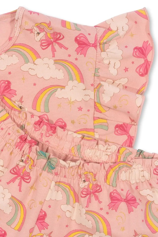 Дівчинка Дитячий бавовняний комплект Konges Sløjd LIN FRILL SET GOTS KS102594 рожевий