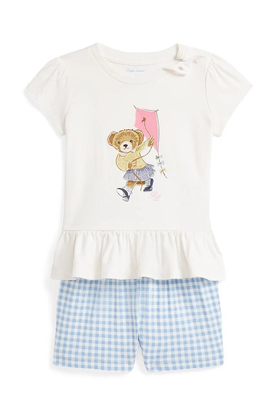 Детский хлопковый комплект Polo Ralph Lauren узор голубой 310964041001