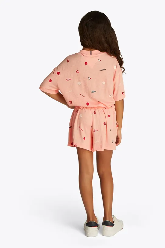 Dziewczynka Tommy Hilfiger komplet dziecięcy KG0KG08536.74.122.PPYA pomarańczowy