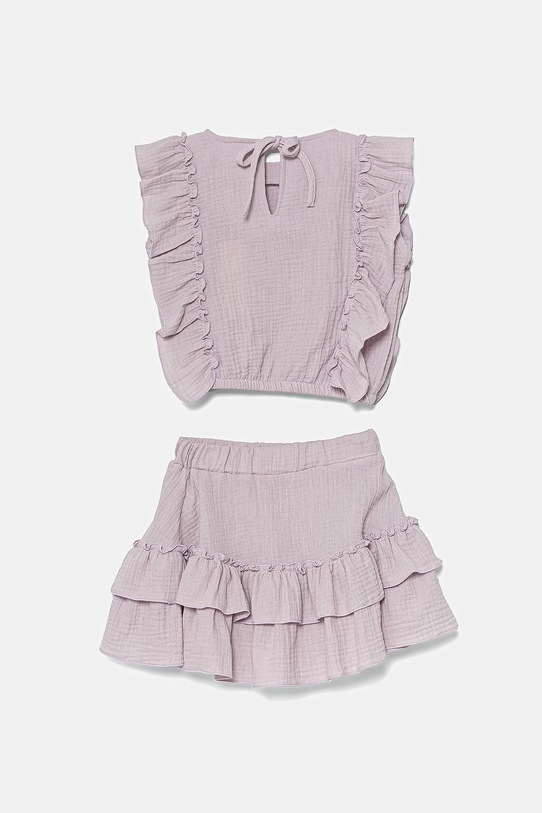 Детский комплект из хлопка Jamiks JAGIENKA II JAGIENKA.II.Ko.JLH112.G фиолетовой SS25