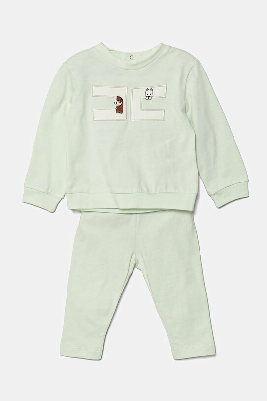 Elisabetta Franchi completo in cotone neonato/a maglia verde ENCD097.0.JF054
