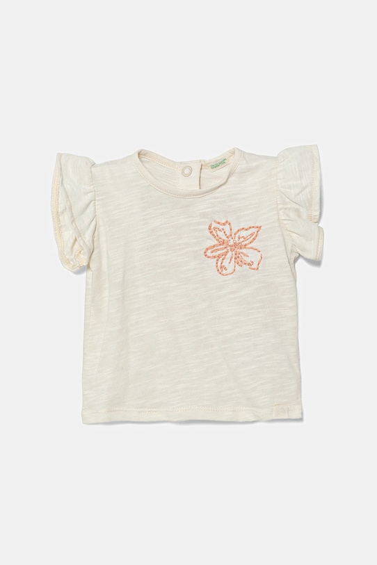 United Colors of Benetton set de bumbac pentru bebeluși 3O7SAK015.W.Seasonal bej SS25