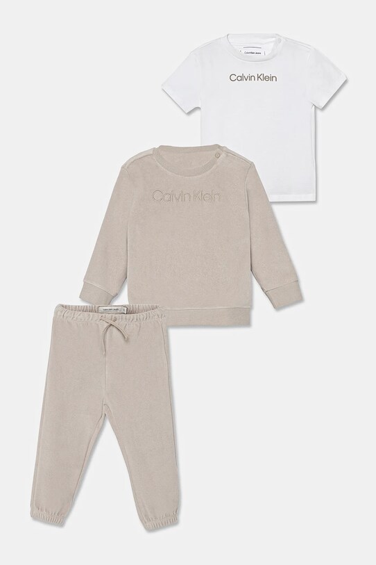 Cпортивний костюм для немовлят Calvin Klein Jeans з еластаном бежевий IN0IN00275.PPYA