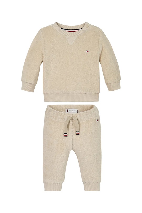 Pamučna trenirka za bebe Tommy Hilfiger pletivo bež KN0KN01980.PPYA