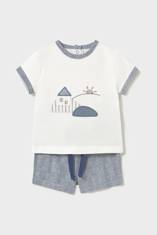Дитячий комплект з домішкою льону Mayoral Newborn з еластаном блакитний 1207.1L.Newborn.PPYH