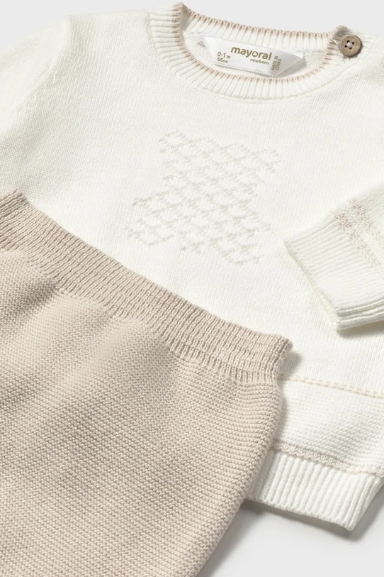 Chłopiec Mayoral Newborn komplet niemowlęcy 2-pack 1556.1E.Newborn.PPYH beżowy