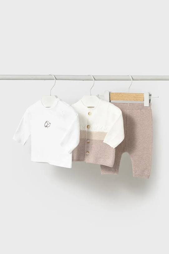 Mayoral Newborn komplet bawełniany niemowlęcy bawełna beżowy 1560.1F.Newborn.PPYH