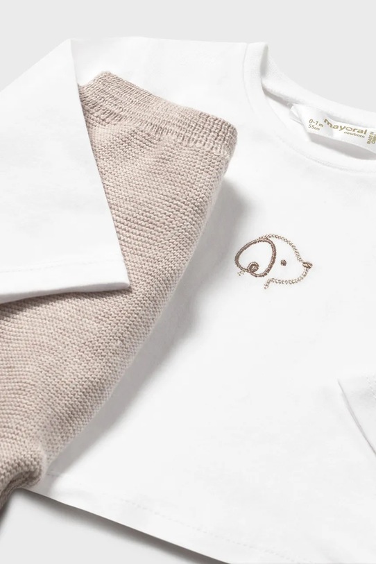 Mayoral Newborn komplet bawełniany niemowlęcy beżowy 1560.1F.Newborn.PPYH