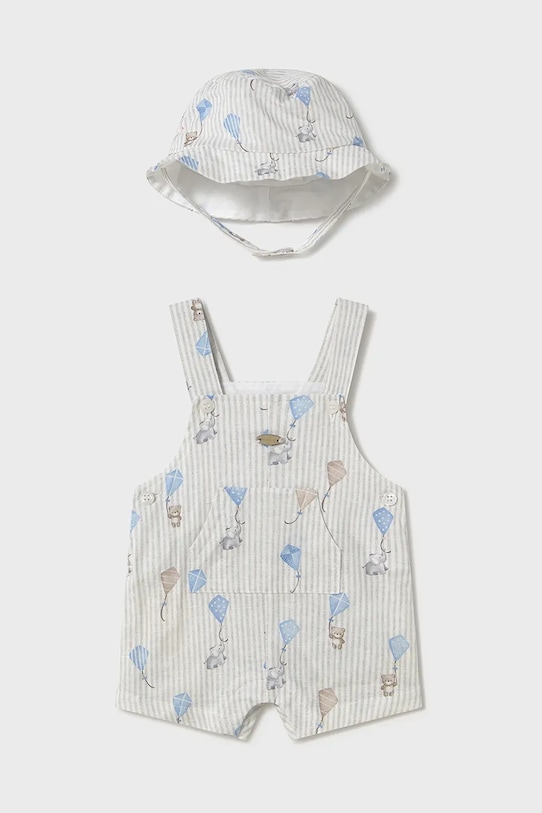 Mayoral Newborn komplet z domieszką lnu niemowlęcy dzianina niebieski 1601.1C.Newborn.PPYH