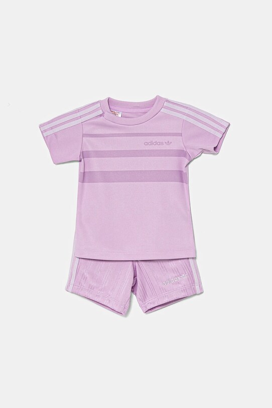 adidas Originals komplet niemowlęcy dzianina fioletowy JC6617