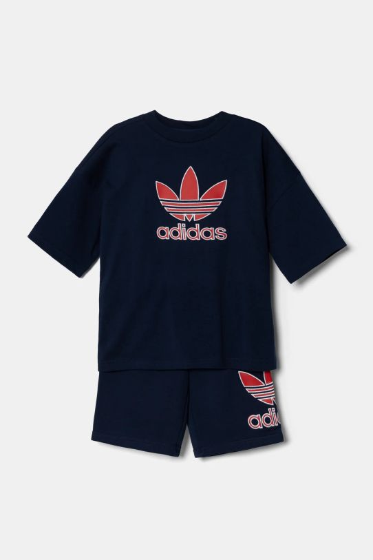 Дитячий бавовняний комплект adidas Originals JC9172 темно-синій SS25