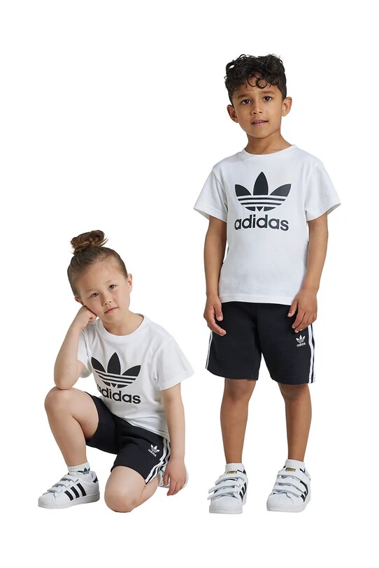 Детский комплект из хлопка adidas Originals узор белый JE1613