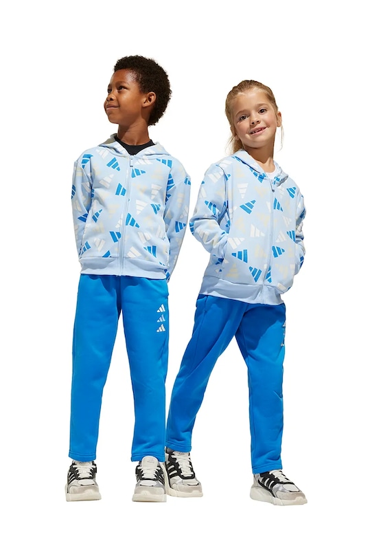 Детский спортивный костюм adidas трикотаж голубой JD0251