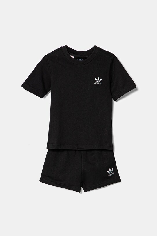 Дитячий бавовняний комплект adidas Originals JI5842 чорний SS25