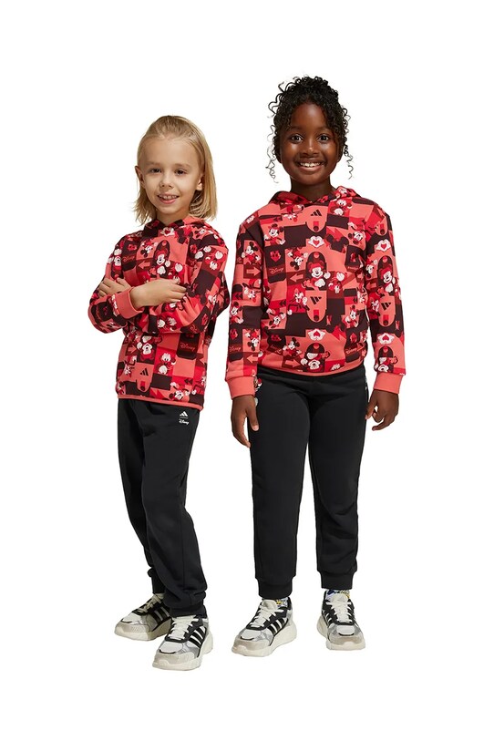 Detská tepláková súprava adidas melanž červená JF3641