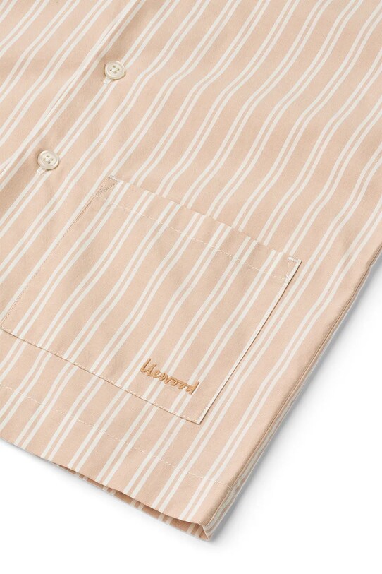 Liewood komplet bawełniany dziecięcy Leona Stripe Set pomarańczowy LW19795