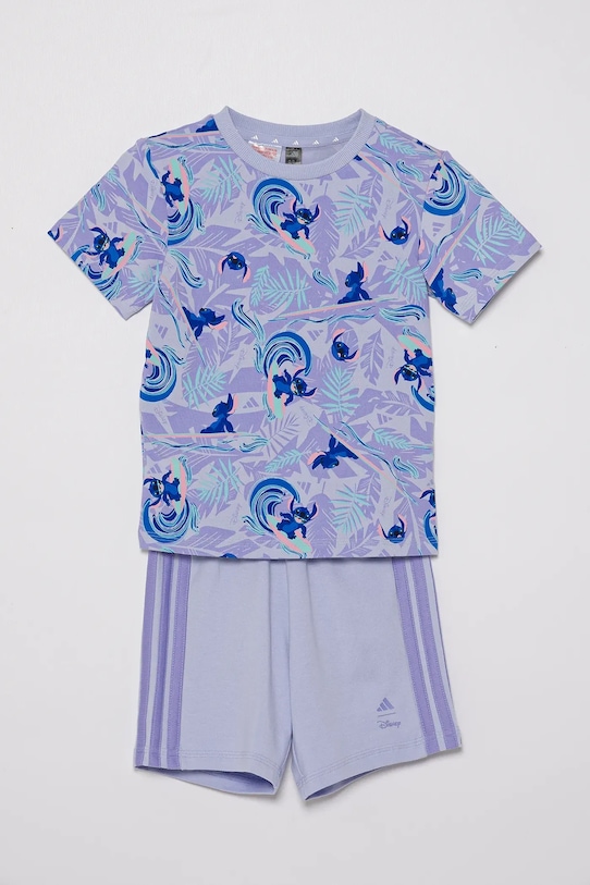 adidas komplet dziecięcy wzorzyste fioletowy JF3632