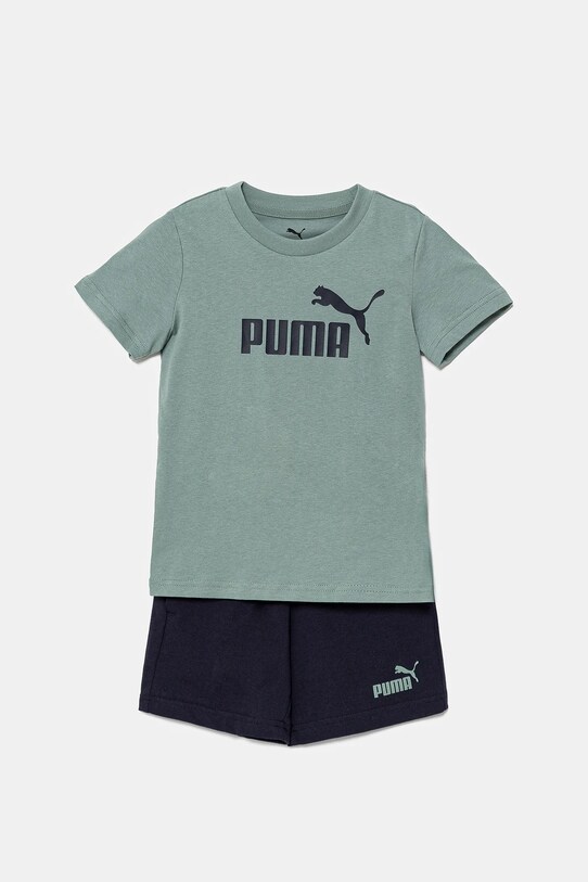 Puma set de bumbac pentru copii ESS No.1 Logo Tee and Shorts Set bumbac verde 685240.K