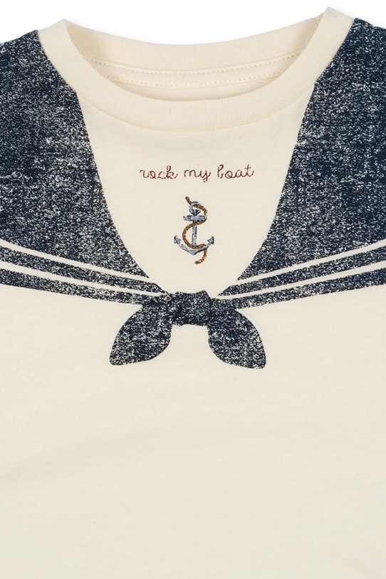 Pamučna dječja trenirka Konges Sløjd FAMO SET GOTS bež KS102602