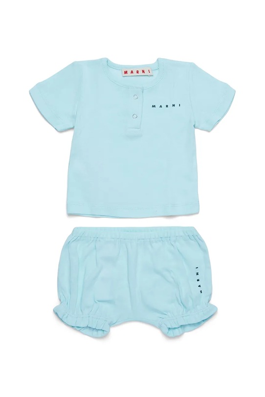 Дитячий бавовняний комплект Marni MX039-BOX-KIT KIT APPAREL бавовна бірюзовий M01442