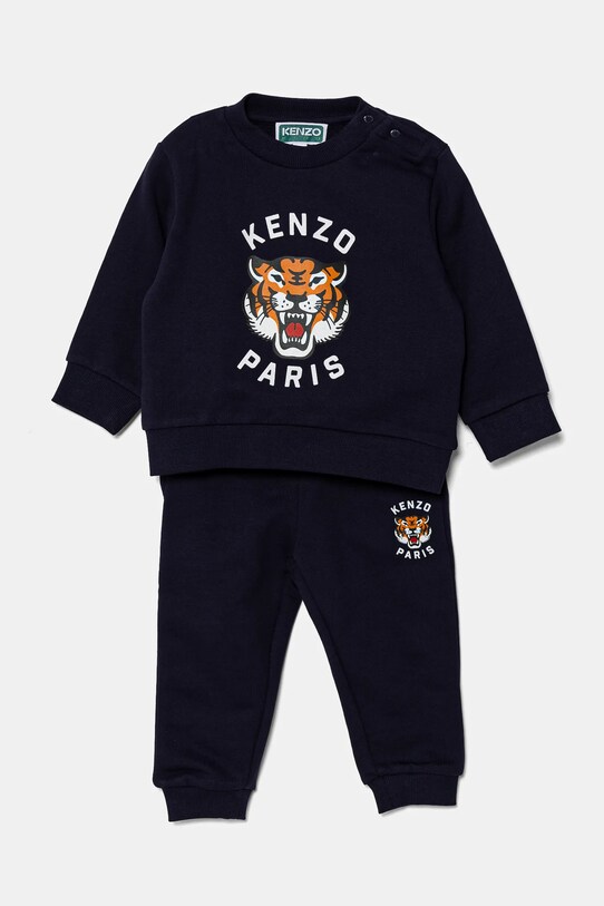 Бебешки памучен спортен комплект Kenzo Kids памук тъмносин K60935.74.81