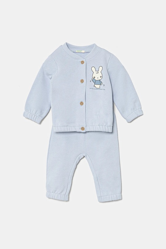 United Colors of Benetton set trening bumbac pentru copii bumbac albastru 3J70AK012.W.Seasonal