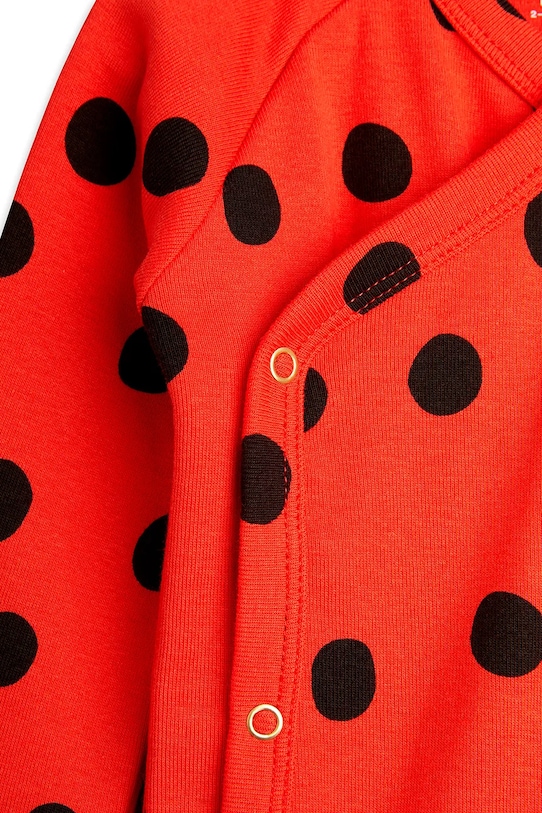 Chłopiec Mini Rodini komplet bawełniany niemowlęcy Dots 2524010342 czerwony