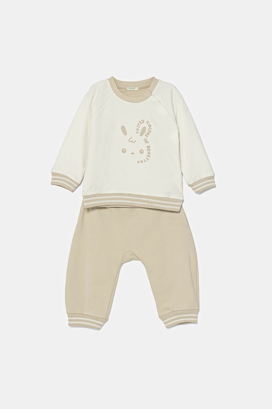 Kojenecká tepláková souprava United Colors of Benetton 2-pack pletenina béžová 3MDUAK00Q.W.Seasonal