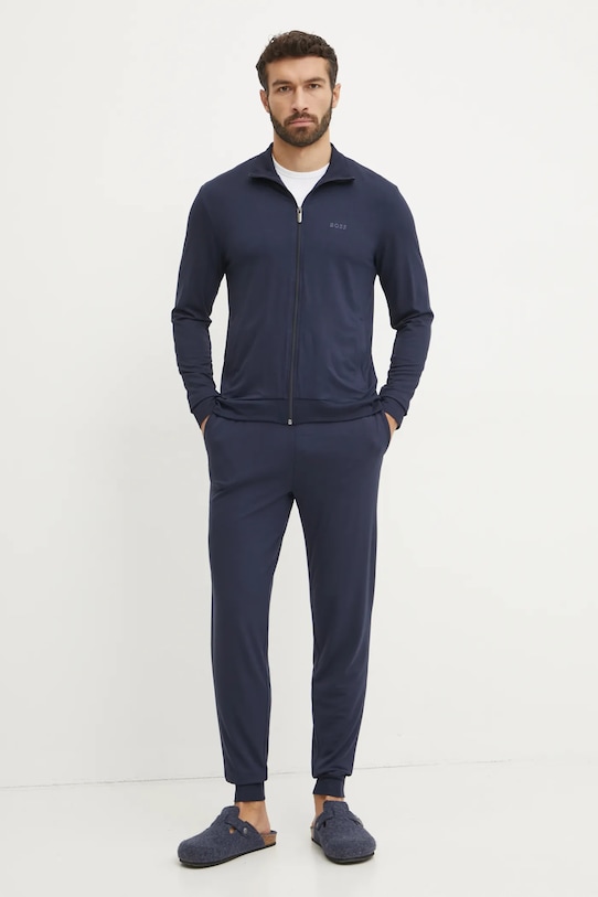 BOSS dres lounge Bamboo Long Set z elastanem granatowy 50535856