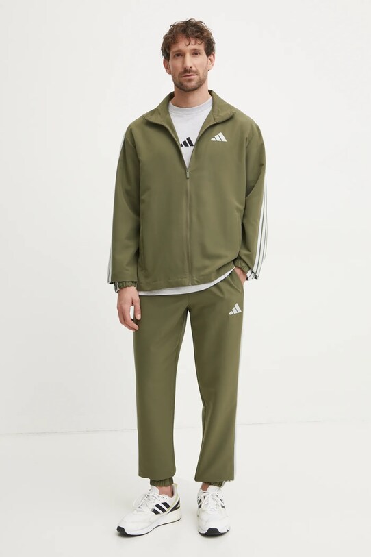 Спортивный костюм adidas M 3S WV TT TS ткань зелёный JI8850