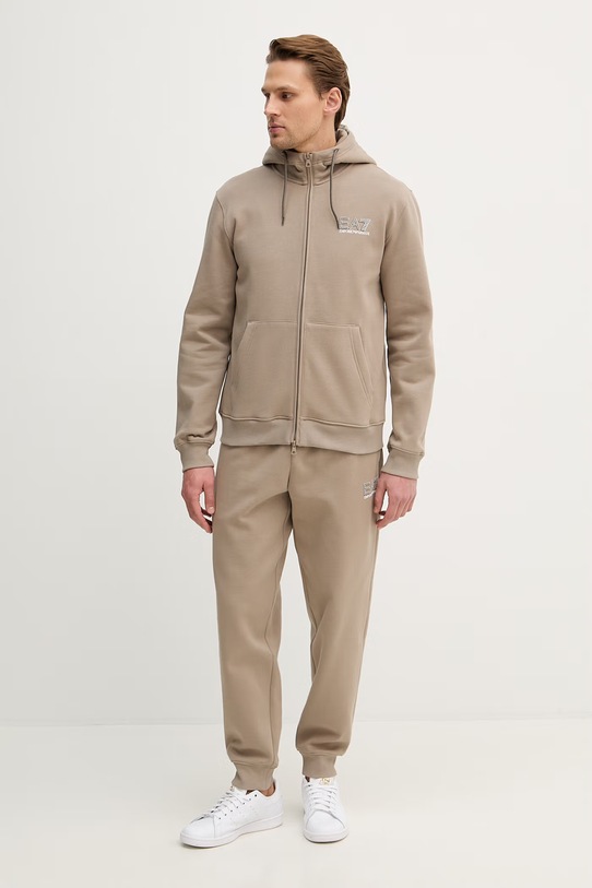 EA7 Emporio Armani dres bawełniany bawełna beżowy PJVRZ.8NPV63