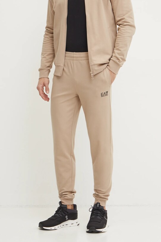 Βαμβακερή φόρμα EA7 Emporio Armani μπεζ PJVRZ.8NPV63