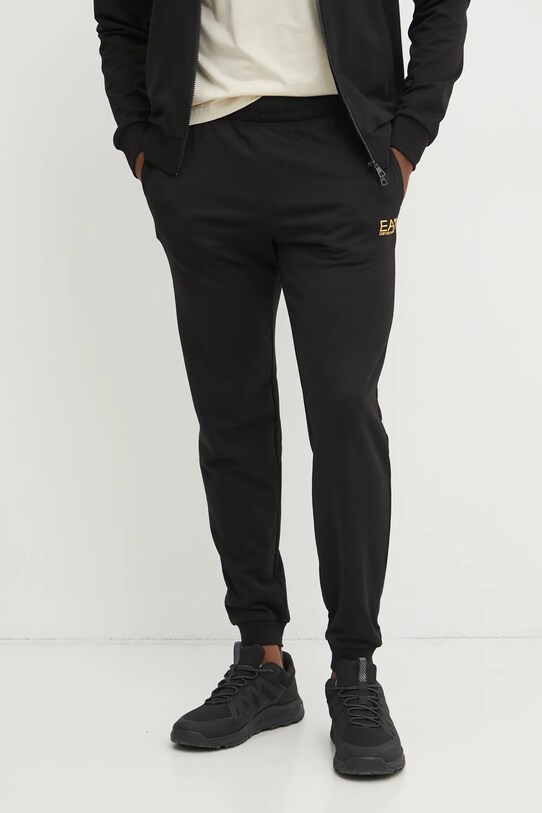 Хлопковый спортивный костюм EA7 Emporio Armani чёрный PJVRZ.8NPV63