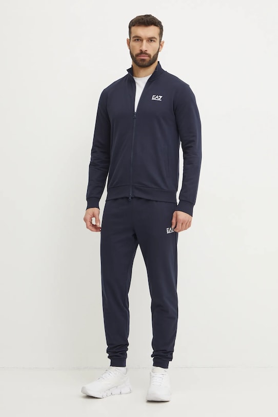 Bavlněná tepláková souprava EA7 Emporio Armani pletenina námořnická modř PJVRZ.8NPV60