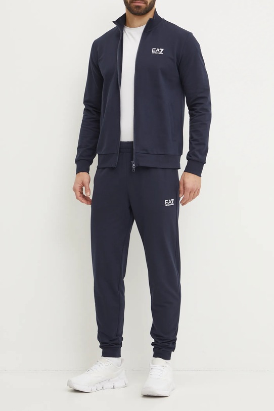 Bavlněná tepláková souprava EA7 Emporio Armani námořnická modř PJVRZ.8NPV60