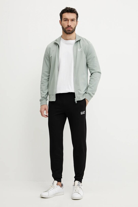 Bombažna trenirka EA7 Emporio Armani Pletenina zelena PJVRZ.8NPV60
