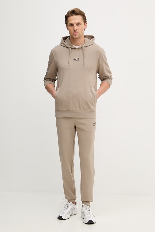 EA7 Emporio Armani dres bawełniany beżowy PJVRZ.8NPV64