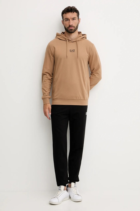 EA7 Emporio Armani dres bawełniany bawełna brązowy PJVRZ.8NPV64