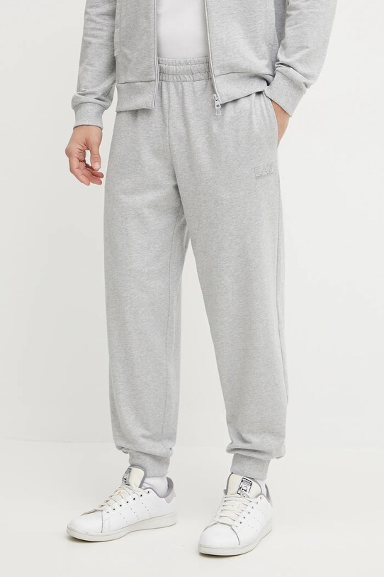 Бавовняний спортивний костюм EA7 Emporio Armani сірий AF13512.7M000235