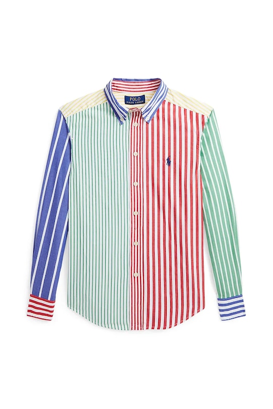 Otroška bombažna srajca Polo Ralph Lauren Dolg pisana 323958467001