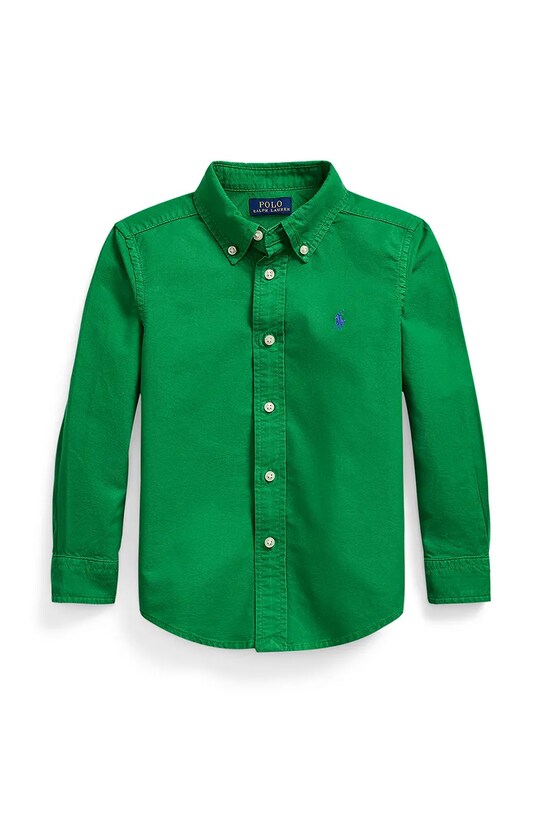 Детская хлопковая рубашка Polo Ralph Lauren casual зелёный 322858909018