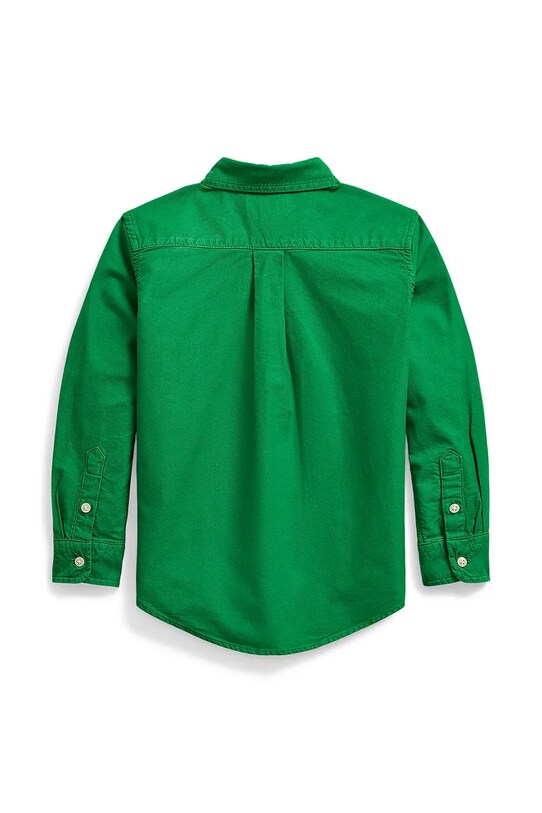 Детская хлопковая рубашка Polo Ralph Lauren 322858909018 зелёный SS25