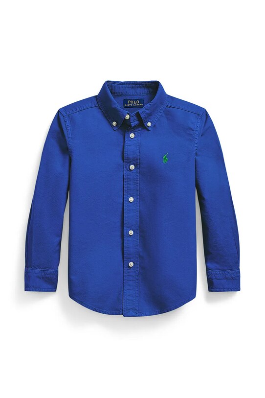 Детская хлопковая рубашка Polo Ralph Lauren casual голубой 322858909019