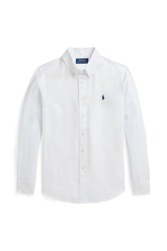 Polo Ralph Lauren cămașă de in pentru copii lung alb 323967600003