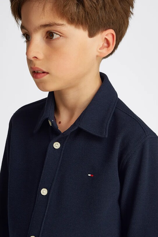 Παιδικό πουκάμισο Tommy Hilfiger KB0KB09339.128.176.PPYA σκούρο μπλε