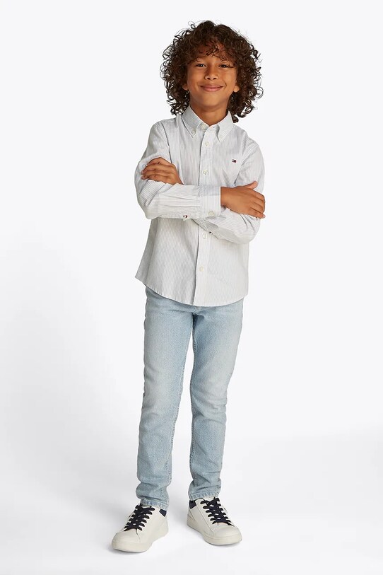 Детская рубашка Tommy Hilfiger белый KB0KB09605.PPYA