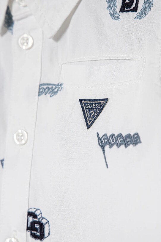 Мальчик Детская хлопковая рубашка Guess N5RH07.WBHQ1.PPYA белый